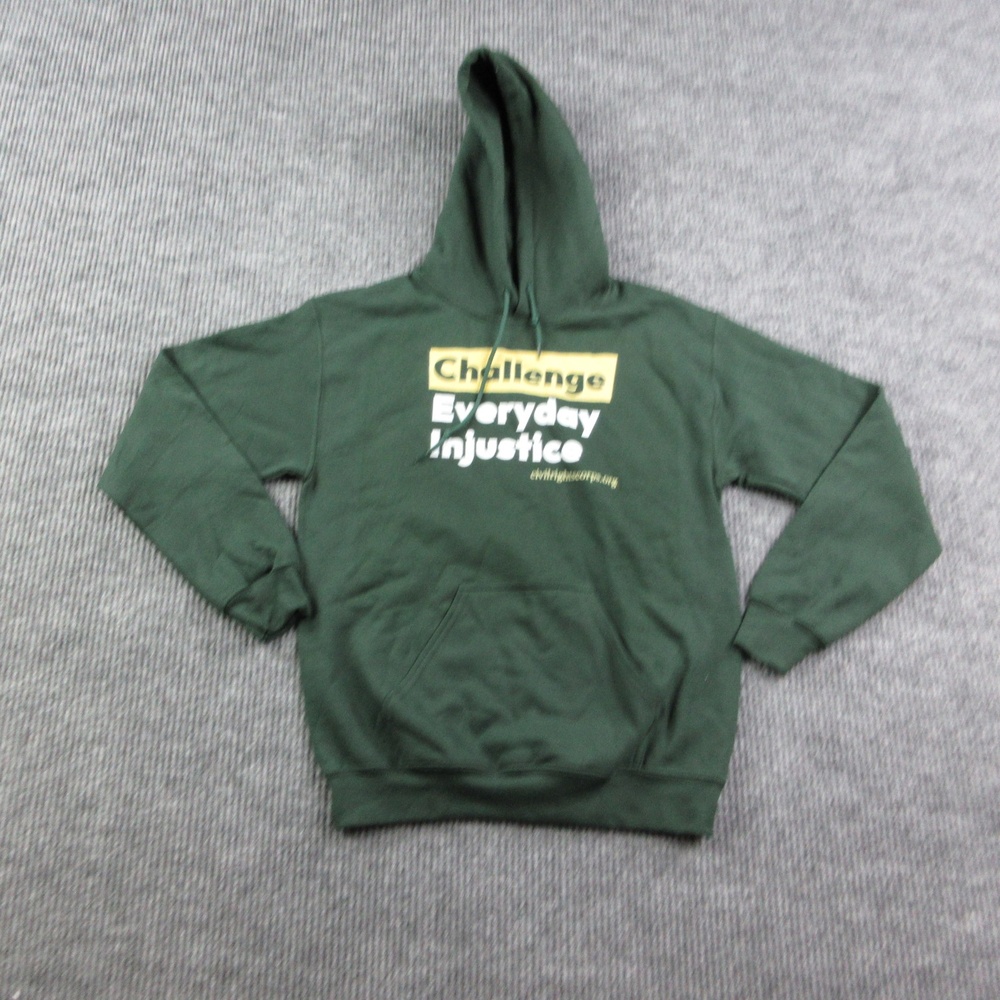 Challenge Everyday Hoodie Mens S Green Hooded Heavy Blend Gildan Graphic